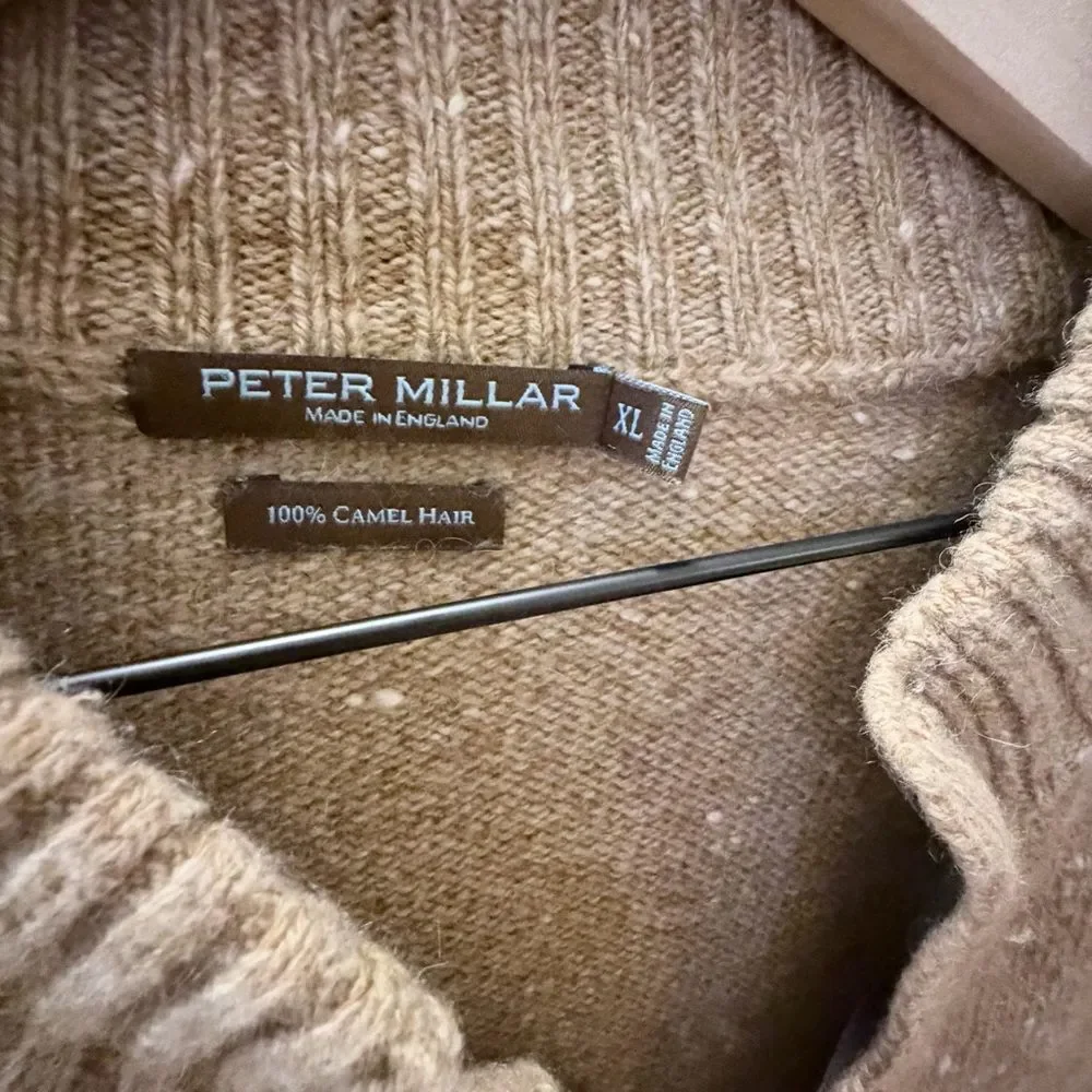 Peter Millar Men's Camel hair Sweater/ Cardigan size XL